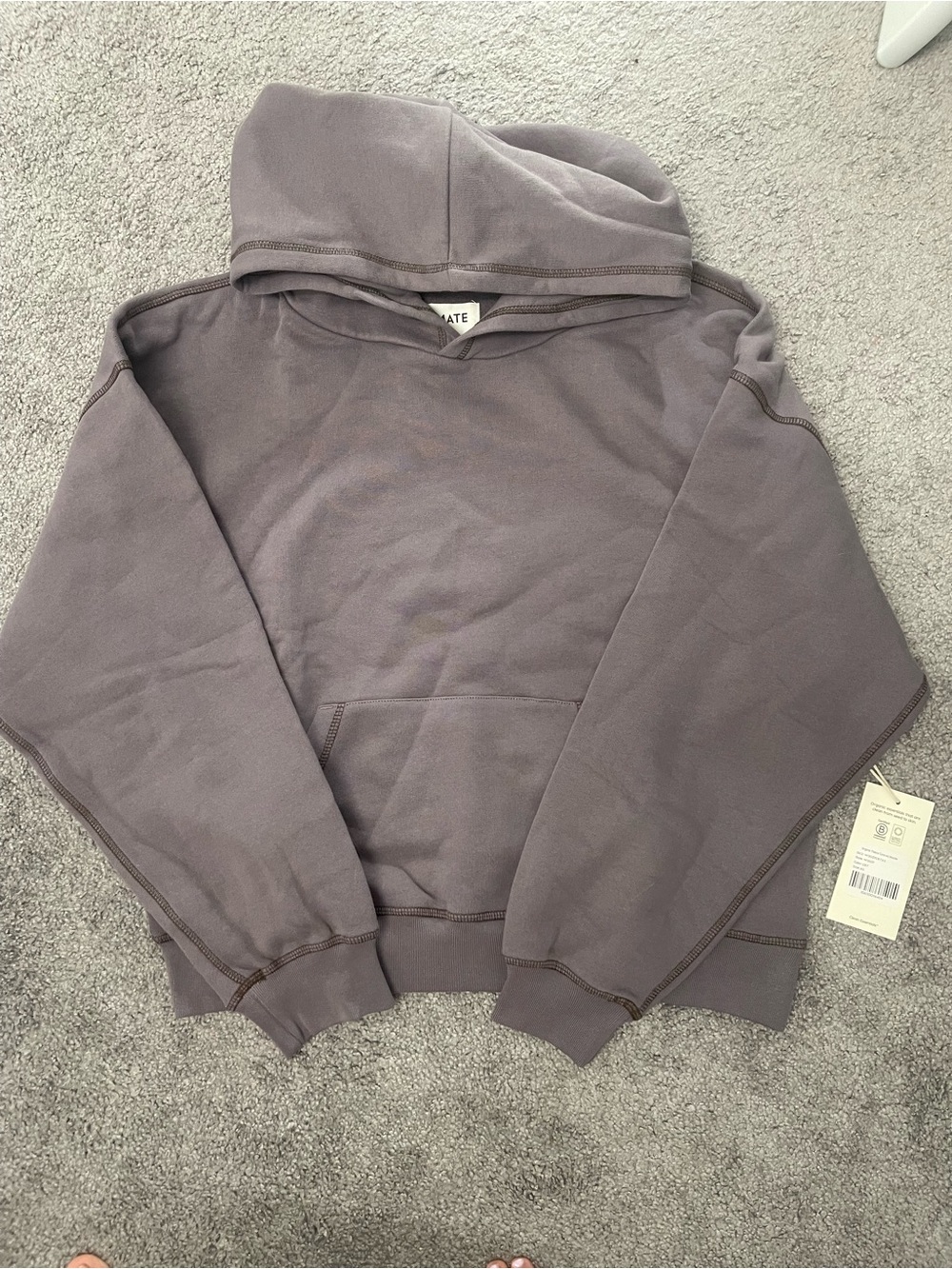 NWT Mate the Label Organic Fleece Contrast Hoodie